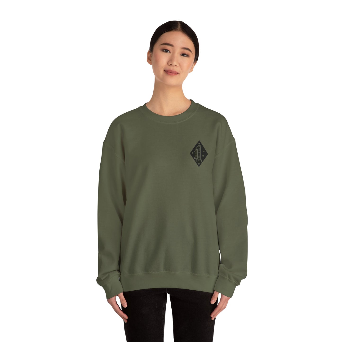 1st Marine Regiment Black Logo Crewneck Sweater