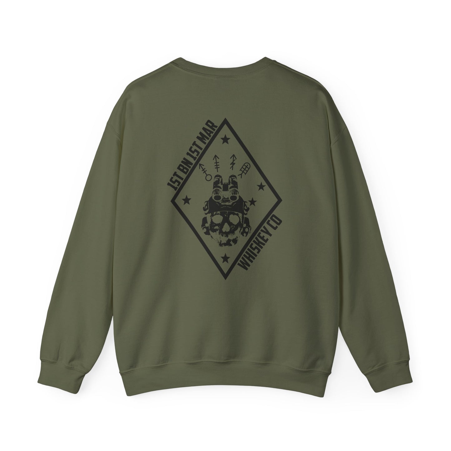 1st Battalion 1st Marines Weapons Co. Green Unit Crewneck Sweater