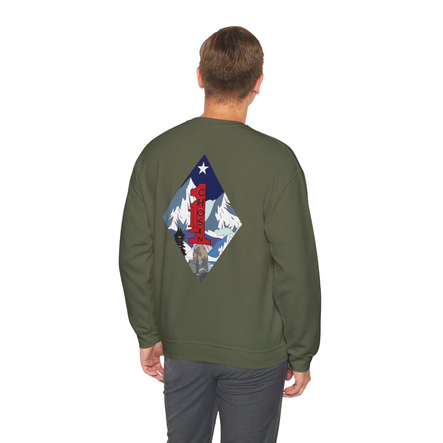 1st Battalion 1st Marines Charlie Co. Green Unit Crewneck Sweater