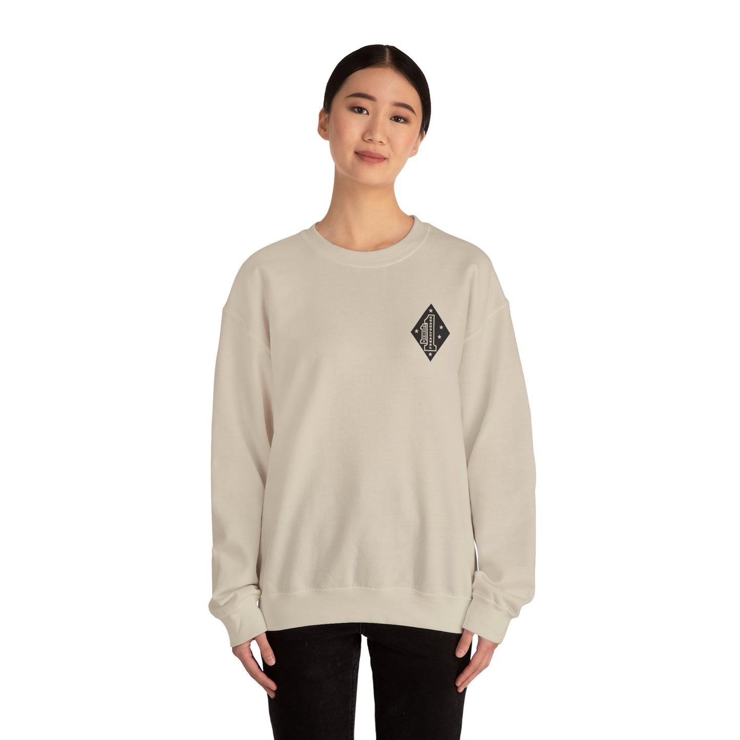 1st Marine Regiment Black Logo Crewneck Sweater