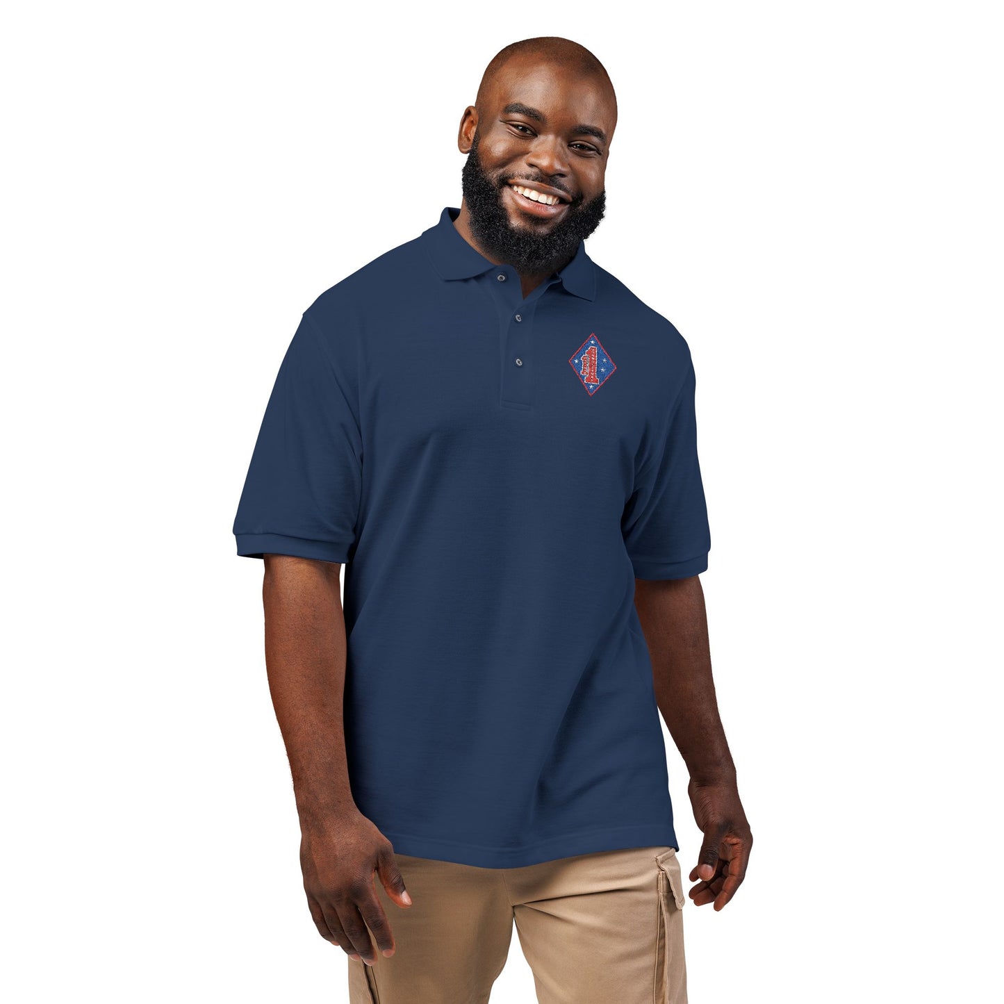 1st Marines Embroided Polo Full Color