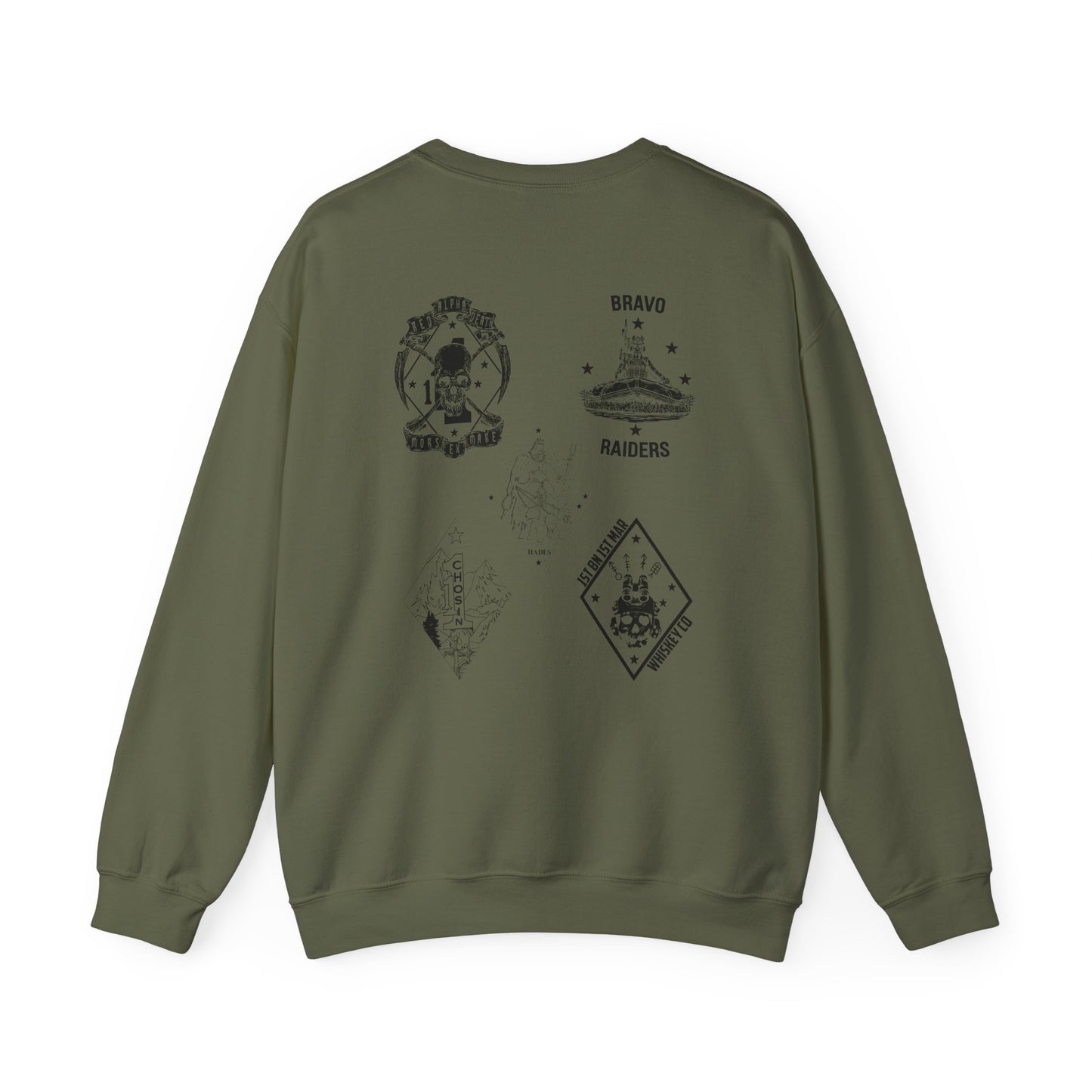 1st Battalion 1st Marines Green Unit Crewneck Sweater