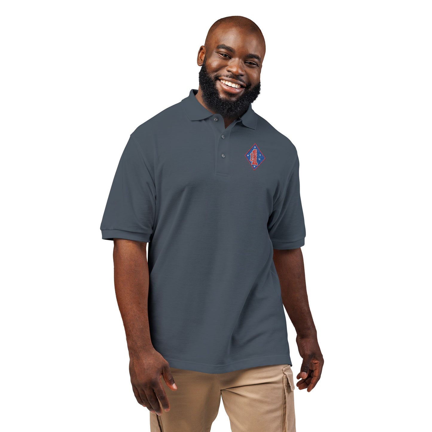 1st Marines Embroided Polo Full Color