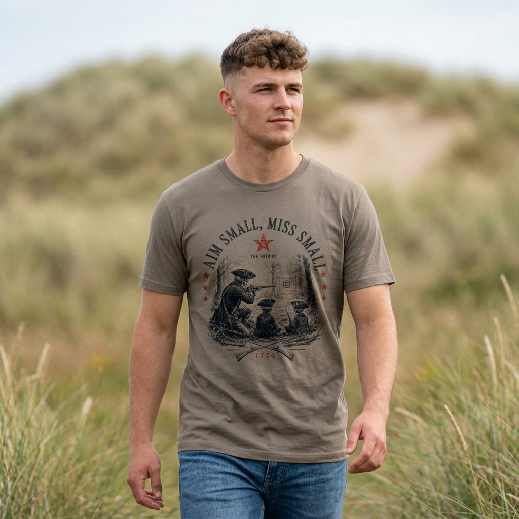 "Aim Small, Miss Small" 1776 Target Shooting Tee