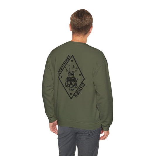 1st Battalion 1st Marines Weapons Co. Green Unit Crewneck Sweater