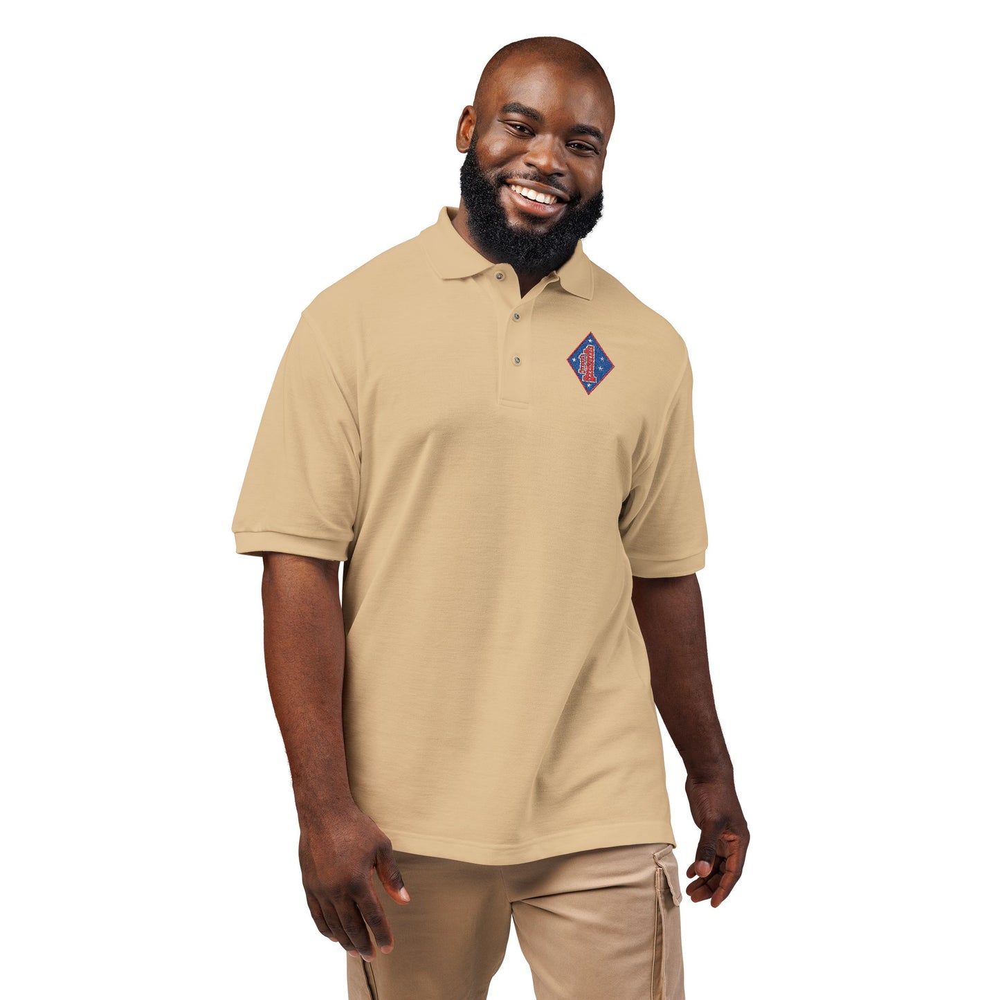 1st Marines Embroided Polo Full Color