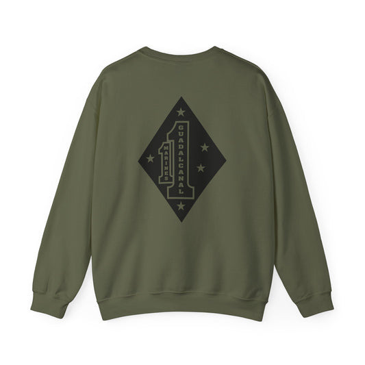 1st Marine Regiment Black Logo Crewneck Sweater